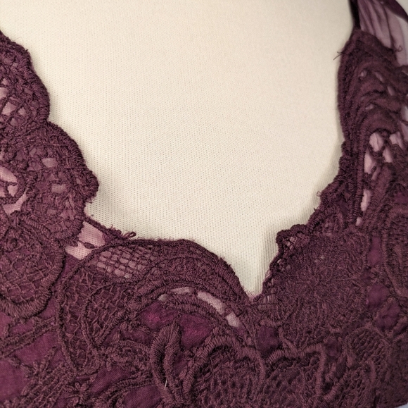 Yoana Baraschi Purple Lace Midi Dress - Picture 8 of 14